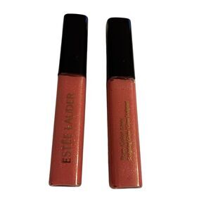 2 Estée Lauder Lip Gloss In Suggestive Kiss, A Pink Shade #220 Sample Sizes New